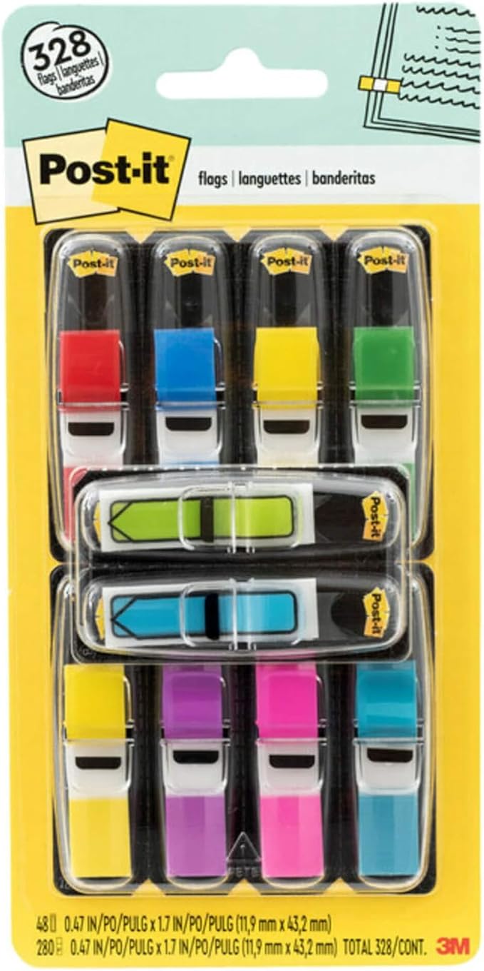 Post-it Flags Value Pack, 35/Dispenser, 8 Dispensers/Pack, .47 in Wide by Unknown