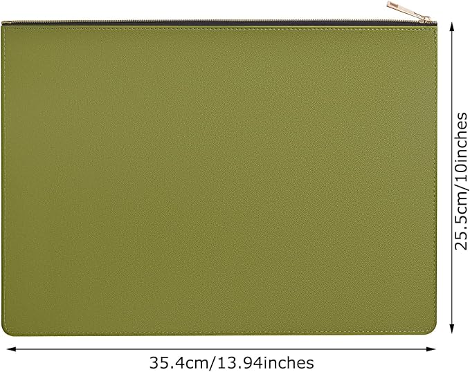 PU Leather A4 File Folder Zipper Document Holder Envelope Folder Case - Image 2