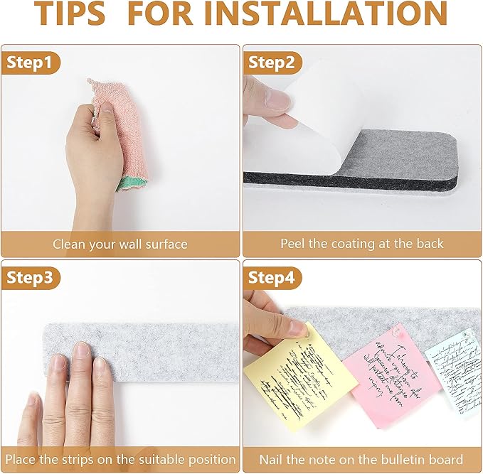 5 Pack Felt Pin Board Bar Strips Bulletin Board - Image 3