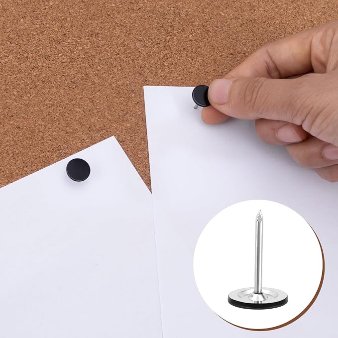 120pcs Flat Head Thumb Tacks for Wall, 0.4" x 0.6" Decorative Wall Pins Nails - Image 4