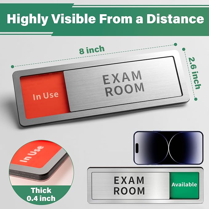 Exam Room Sign, Exam Room Numbers, In Use/Available Slider Door Signs - Image 2