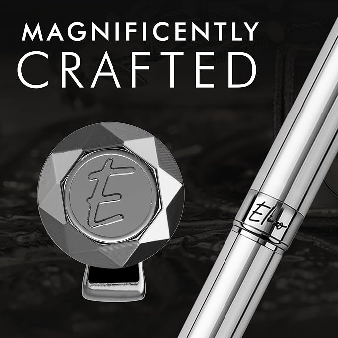 ELIZO Luxury Pen Fancy Chrome Silver Nice Gift Rollerball Cool Pens Best Schmidt Ink EDC Pen Executive Smooth Writing Pens for Men Women-DeskLoop Office