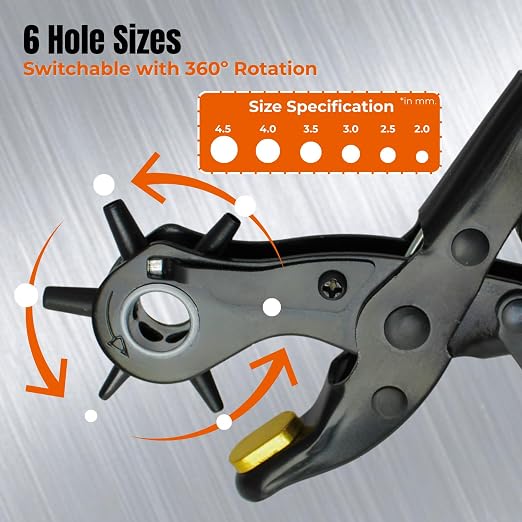 Adorox Heavy Duty Quality & Professional Design Revolving Hole Punch Pliers Kit - Image 4