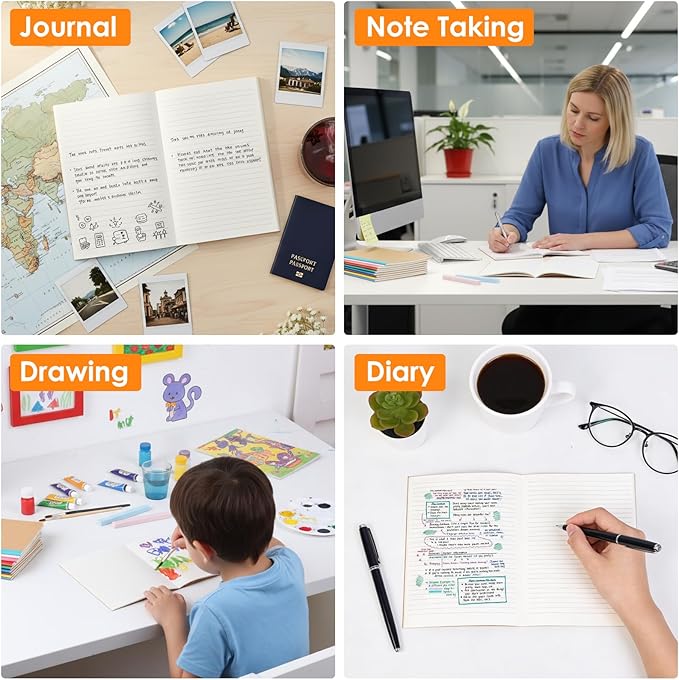 LABUK 10pcs A5 Composition Notebook Journals Bulk, Kraft Lined Notebooks - Image 6