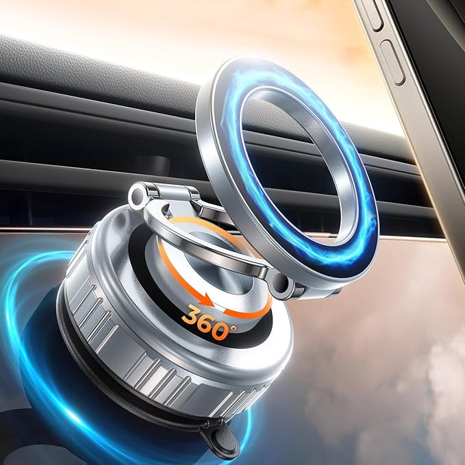 DIMONCOAT 2025 Upgraded 360° Rotation Vacuum Magnetic Phone Holder by DIMONCOAT