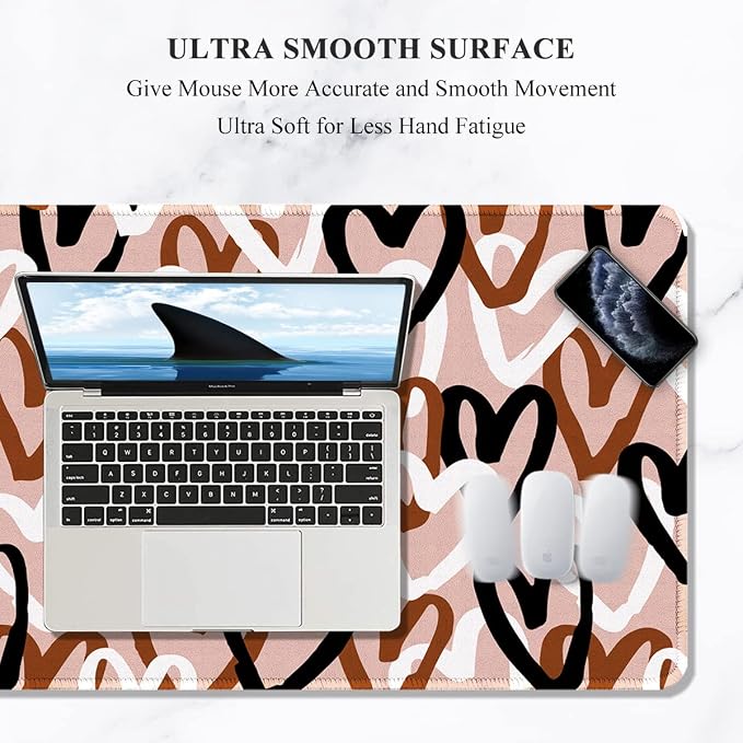 Auhoahsil Large Mouse Pad, XXL Desk Pad, Extened 35" x 15", Non-Slip Rubber Base - Image 3