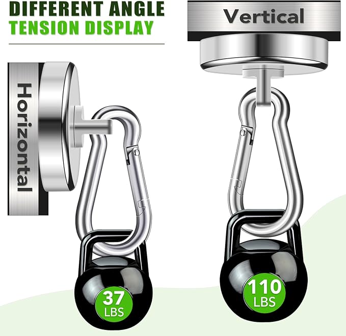 E BAVITE Carabiner Magnetic Hooks, 110LBS Magnet - Image 4