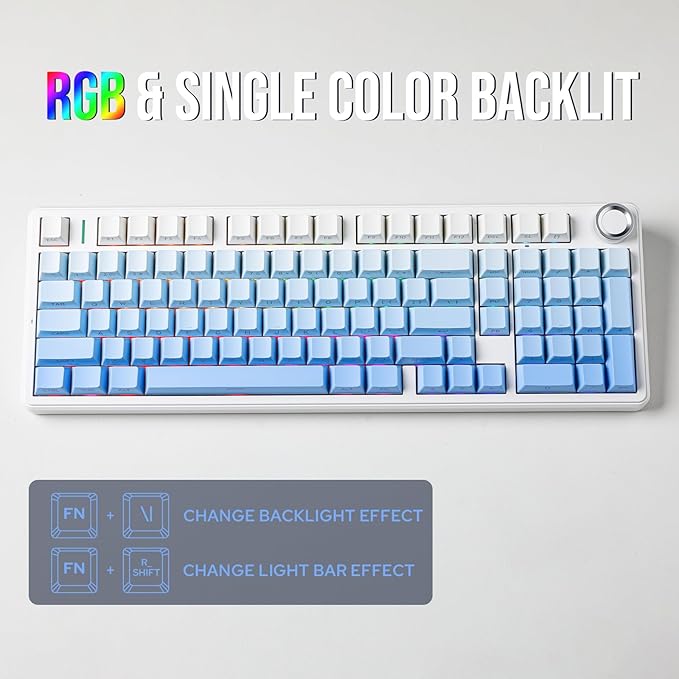 EPOMAKER X Aula F99 PRO Wireless Gaming Keyboard with 8000mAh Battery, Hot Swappable Creamy Keyboard, 2.4GHz/Type-C/BT5.0, NKRO, RGB Backlit for Win/Mac/Gaming (Blue Gradient)-DeskLoop Office
