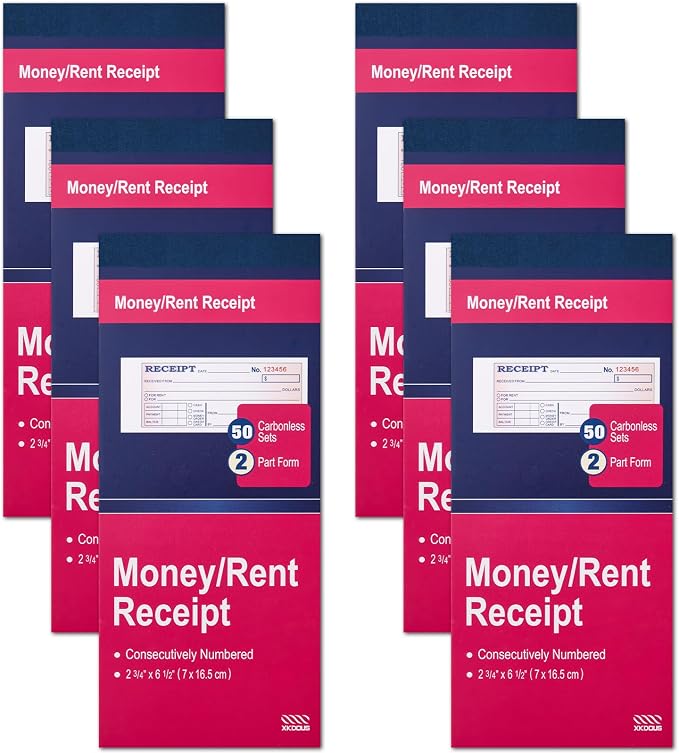 XKDOUS 6 Pack Receipt Book by XKDOUS
