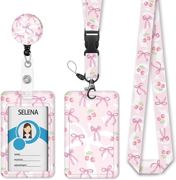 Cute Bow Lanyards for ID Badges, Badge Holder by Mcapirivo