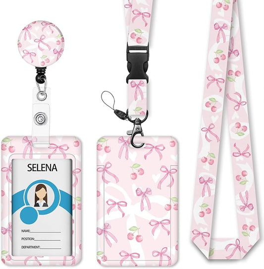 Cute Bow Lanyards for ID Badges, Badge Holder by Mcapirivo