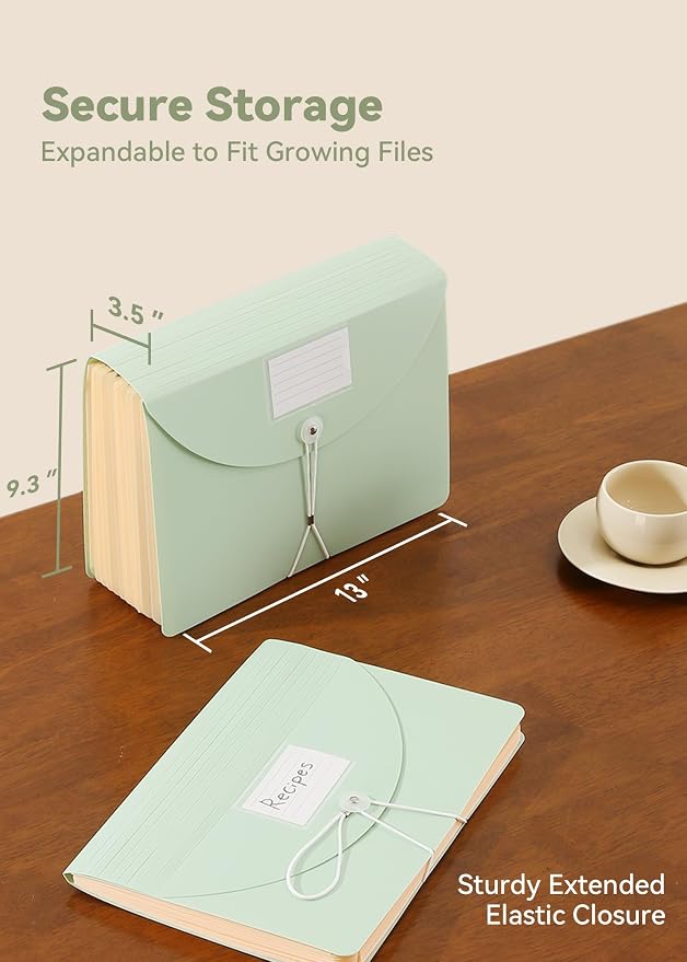 SortRax Accordion File Organizer 12 Pockets, Monthly Bill Receipt Tax Organizer - Image 3