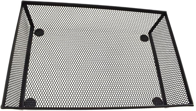 HAHIYO Stackable Mesh Tray Cup 9 x 6 x 2 inches Sturdy Container for Desk Drawer Organizer Collection for Home Office School kitchen Soft Foam Feet No Sharp Edges 1 Pack Black-DeskLoop Office