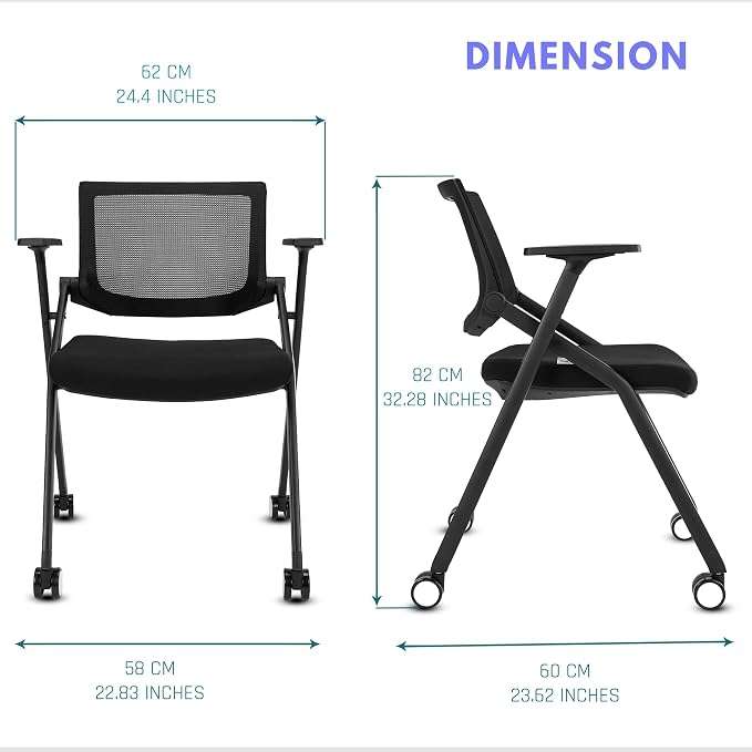 BROBRIYO, 4 Pack Stackable Conference Room Chairs - Image 2