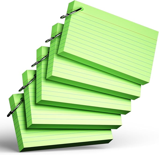 250 Count Green Index Cards by Nichela