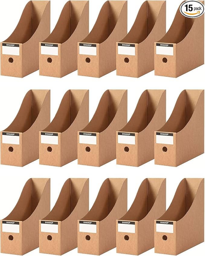 Foldable Desk File Holder Organizer Sturdy Cardboard Magazine Storage Box by Fiyerna