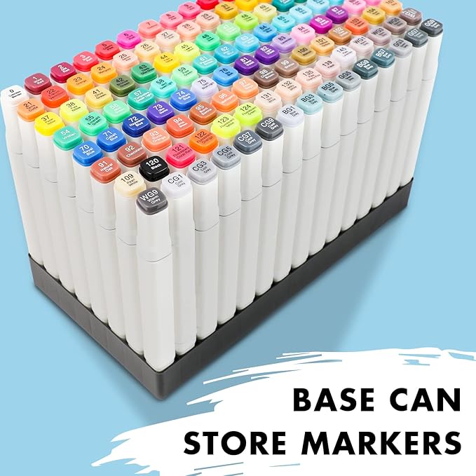 Alcohol Markers: Double Tipped Art Marker, 120 Count, suitable for Adults Artists Painting, Coloring Drawing Sketching, Multicolor-DeskLoop Office