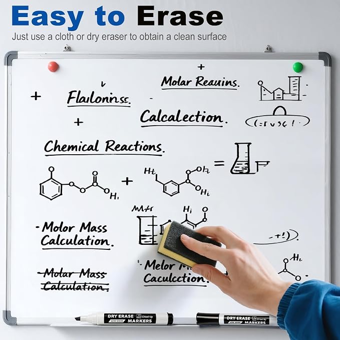 72 Pack Dry Erase Markers Bulk, Chisel Tip Black Whiteboard Markers - Image 4