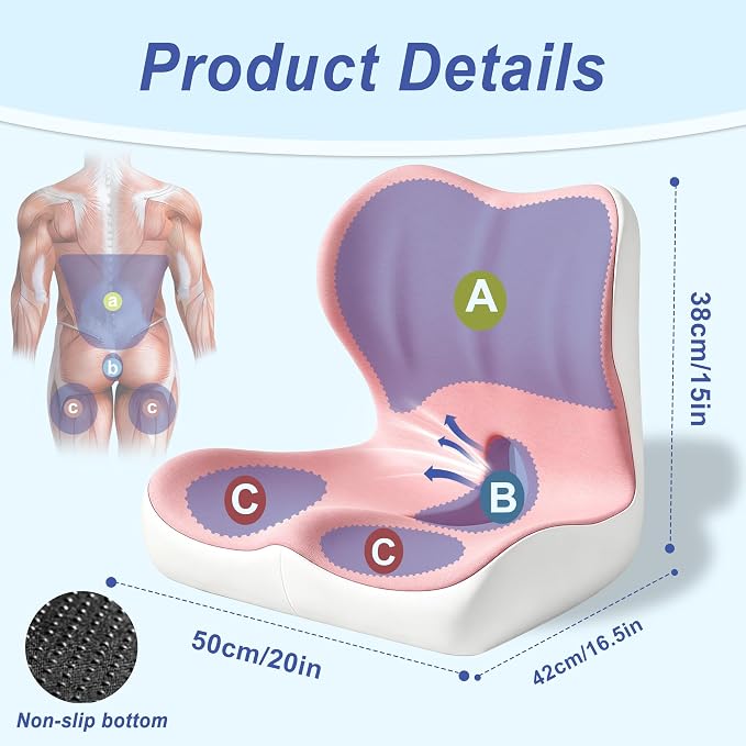 Seat Cushion for Office Chair and Car, Ergonomic Memory Foam Seat Cushion - Image 2