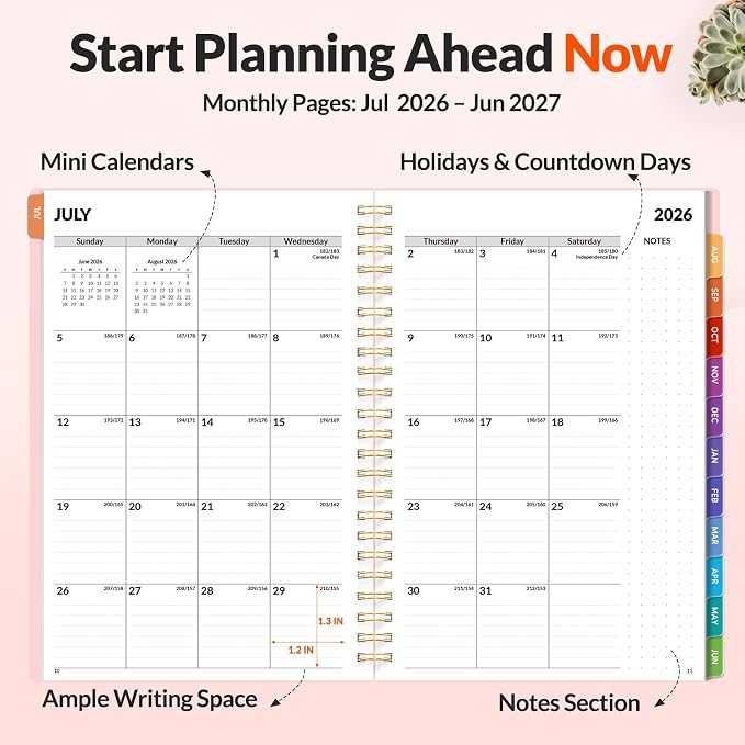 SUNEE Academic Planner 2026-2027 – Weekly & Monthly Planner, July 2026 to June - Image 3