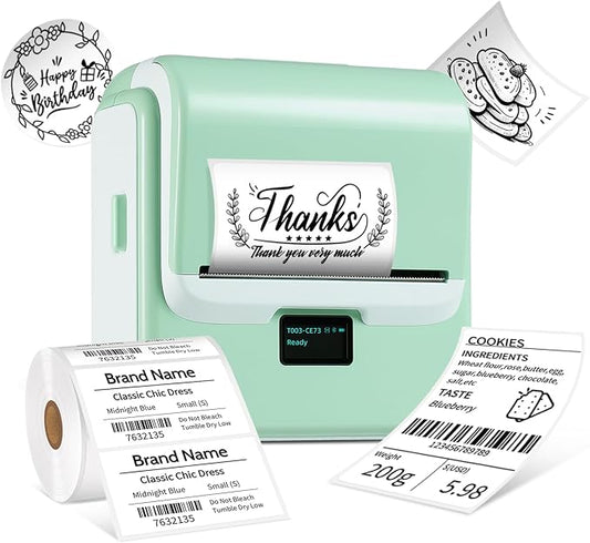 ORGSTA Label Maker Machine with Tape, T003 Thermal Label Maker, 3.15 Inch Bluetooth Label Printer Compatible with Phone & PC, Sticker Printer Barcode Thermal Maker for Small Business, Home, School-DeskLoop Office