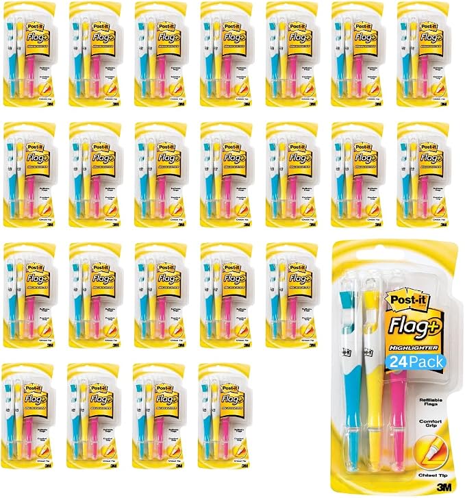 Post-it Flags + Highlighter 3-Piece set, Model 689-HL3 | 50 Color Coordinated by Unknown