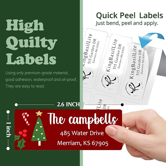 LINMAGCO Personalized Return Address Labels Gold 500 Pcs Mail Labels - Image 3