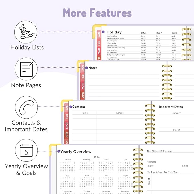2026 Planner, Forvencer Calendar Planner Weekly and Monthly, Jan 2026-Dec 2026 - Image 6