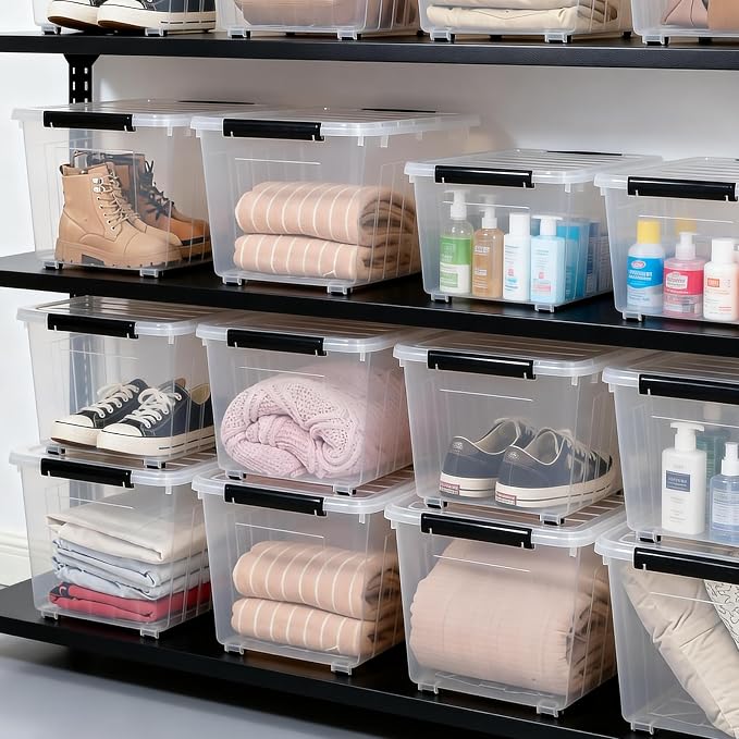 Citylife 82 QT Clear Plastic Storage Bins - Image 8