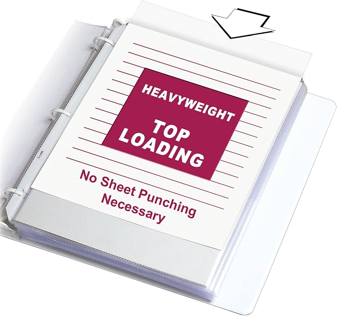 C-Line Top Loading Heavyweight Poly Sheet Protectors, 8.5 x 11 Inches, 200 per - Image 2
