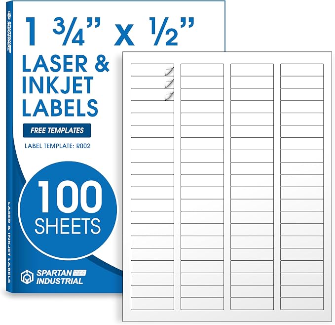 1.75" X 0.5" Matte White Return Address Labels Mailing Labels by SpartanIndustrial
