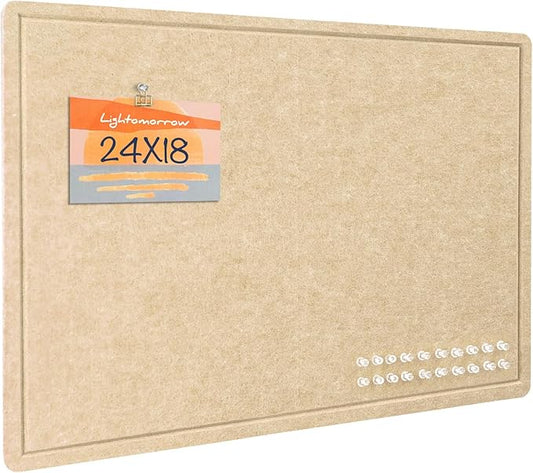 Bulletin Board, 24 x 18 inches Decorative Felt Pin Board, Cork Board Alternative by Lightomorrow