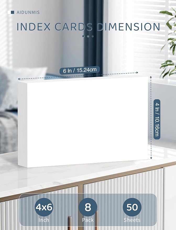 Index Cards 4x6 Blank, Heavy Flashcards Blank Index Cards White, 4 x 6 Note - Image 2