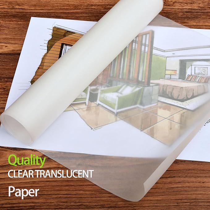 SEMLEART Tracing Paper Roll, 24-inch x 50yard，White Translucent Vellum - Image 6