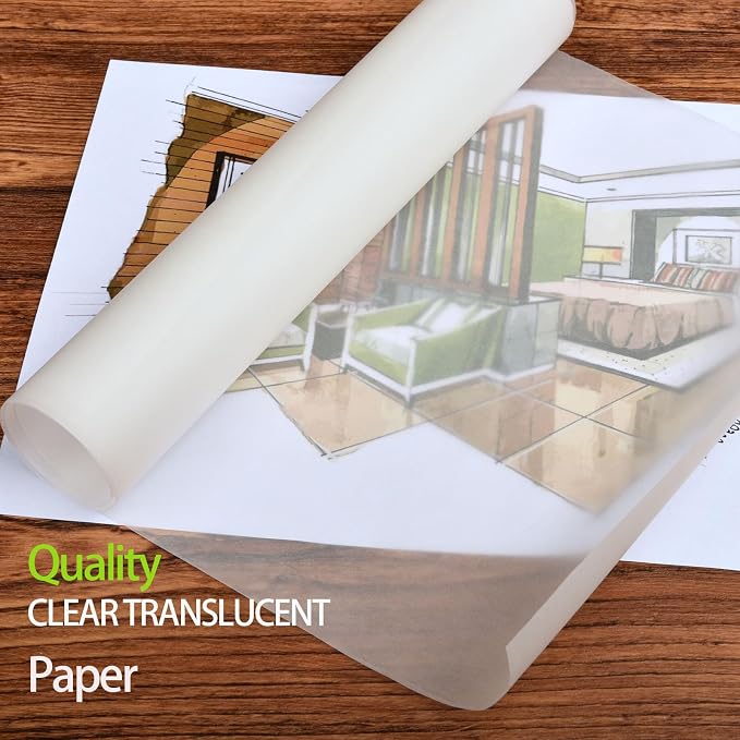 SEMLEART Tracing Paper Roll, 17.5-inch x 25yard，White Translucent Vellum - Image 6