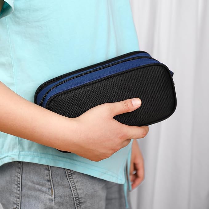Large Capacity Pencil Case Multi-Slot Pencil Pouch Durable Pencil Box Portable Office Pen Bag with Zipper-DeskLoop Office