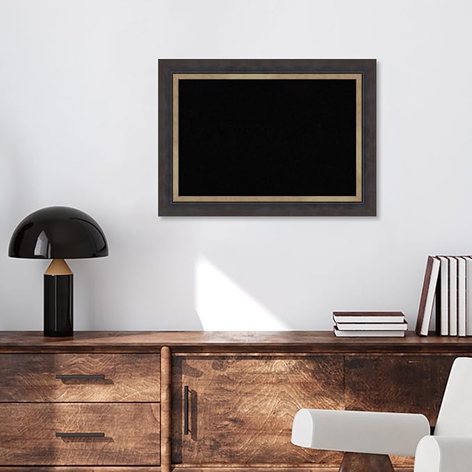 Amanti Art Black Cork Board for Wall, 21x29 Vision Board with Black Wood Frame, Medium Corkboard Office Decor for Home Organization, Casual Corkboard Pinboard to Display Items for Home Organization-DeskLoop Office