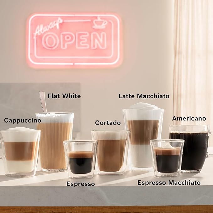 Bosch 800 Series Fully Automatic Espresso and Coffee Machine – 36 Drinks with Coffee World, Cold Brew, Double Cup, Integrated Milk Container, Smart Features, in Silver TQU60307-DeskLoop Office