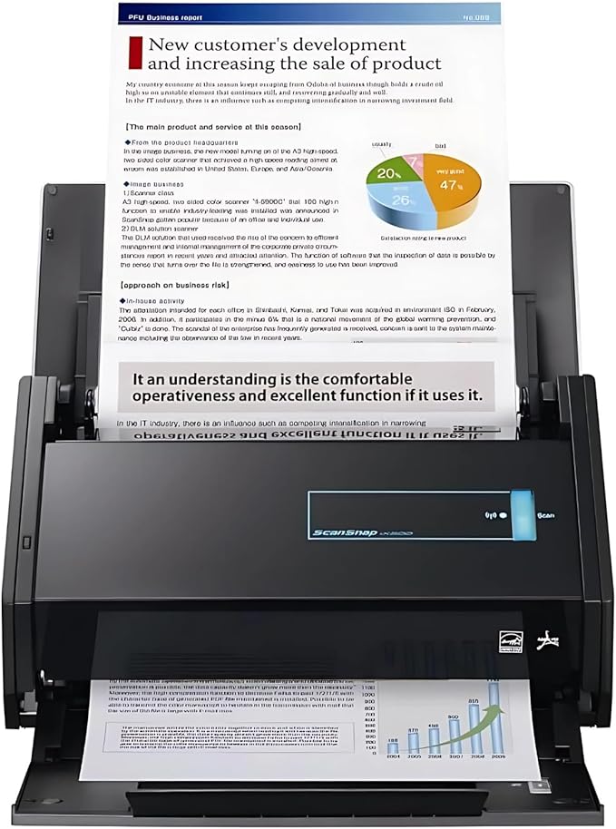 Fujitsu ScanSnap iX500 Scanner Bundle - High-Speed Document ScanSnap iX500 for Home/Office Use - Wireless Connectivity - Mac/PC Compatible - Automatic Document Feeder - Compact Design (Renewed)-DeskLoop Office