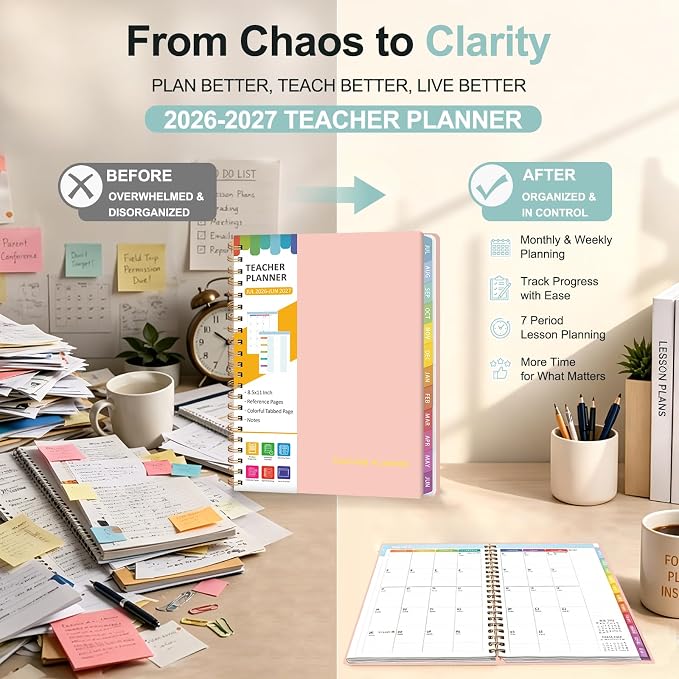 Teacher Planner 2026-2027, 7 Period Lesson Plan Book, 8.5" x 11" | July - Image 8