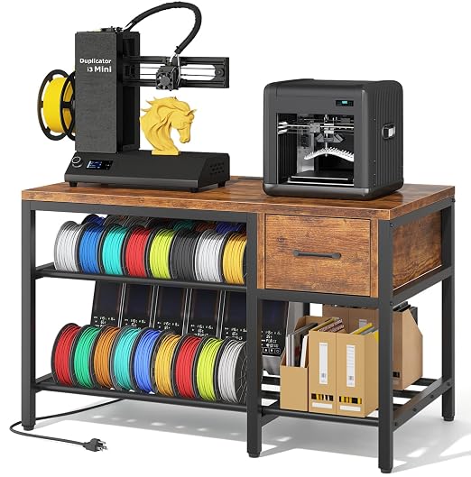 3D Printer Stand with Filament Storage – Heavy Duty Metal 3D Printer Table with by Anrigeail
