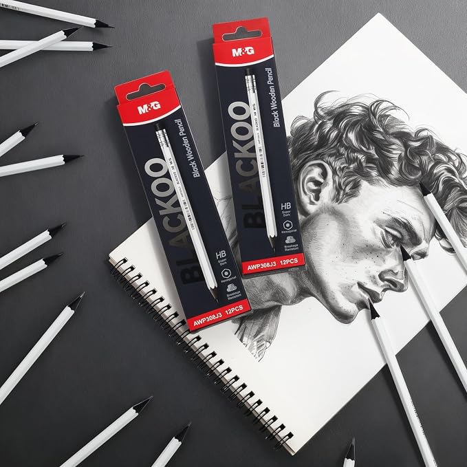 M&G BLACKOO Series HB Wood-Cased Pencils, Bulk Black Pencils - Image 7