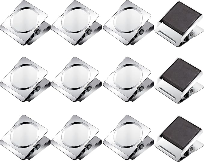 Magnetic Clips 1.77 inch, 12 Pack Heavy Duty Magnetic Clips by Thimmamma