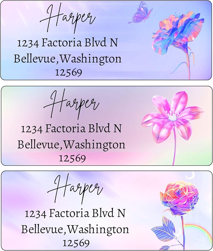 LINMAGCO Personalized Return Address Labels Gold 500 Pcs Mail Labels by LINMAGCO