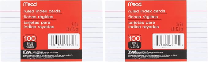 Mead Lined Index Cards, Note Cards by Mead