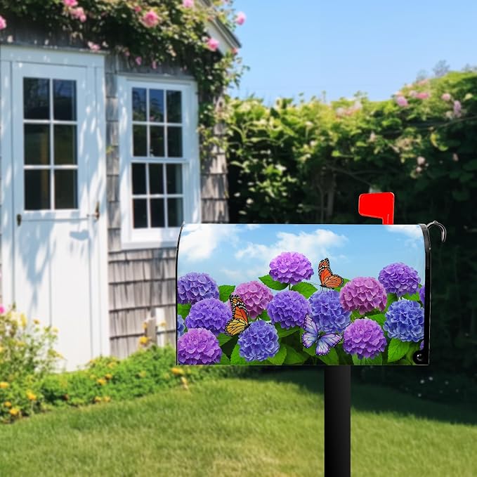 Spring Hydrangea Mailbox Cover Magnetic Standard Size Spring Summer Floral - Image 7