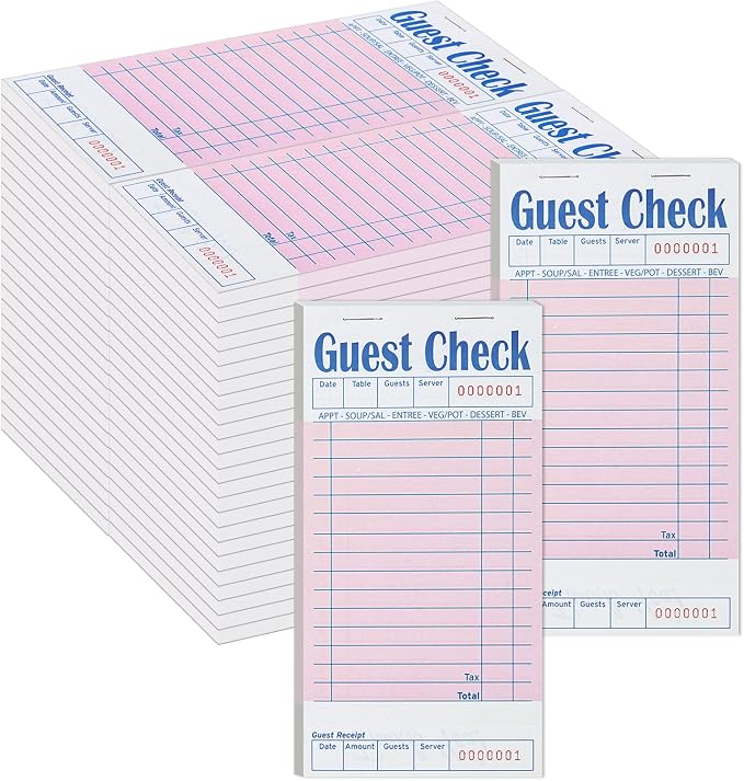 ZPARIK 48 Pack Pink Guest Checks Books by ZPARIK