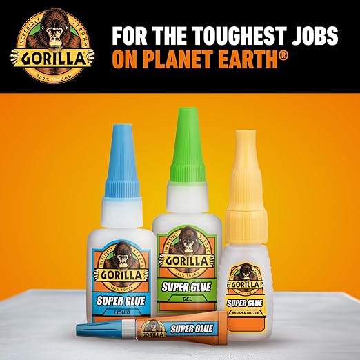Gorilla Super Glue with Brush & Nozzle Applicator, Clear Glue, 12 Gram (Pack of 24) - All Purpose and Fast Setting for Projects and Repairs-DeskLoop Office