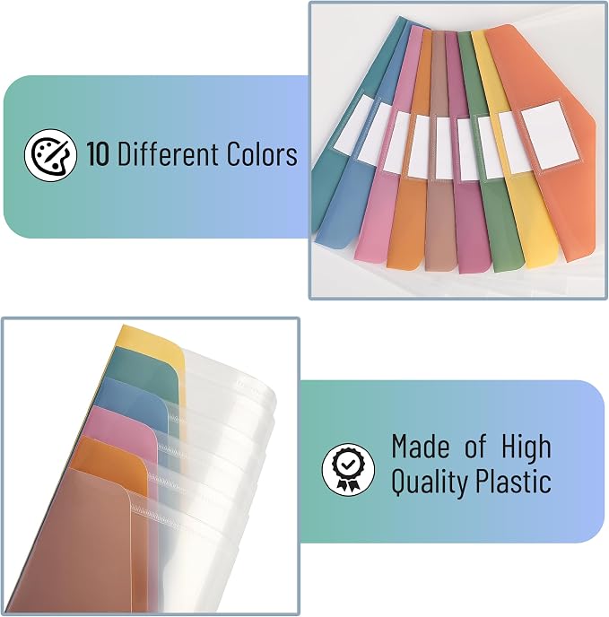 Mr. Pen- Clear Plastic Envelopes File Folders, 40 Pack, Letter Size | Colorful - Image 5