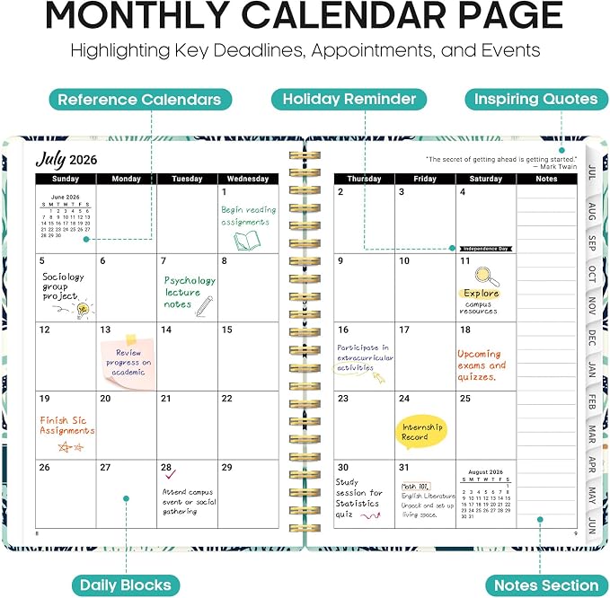Planner 2026-2027, Academic Year Monthly and Weekly Calendar Planner, Jul 2026 - Image 2